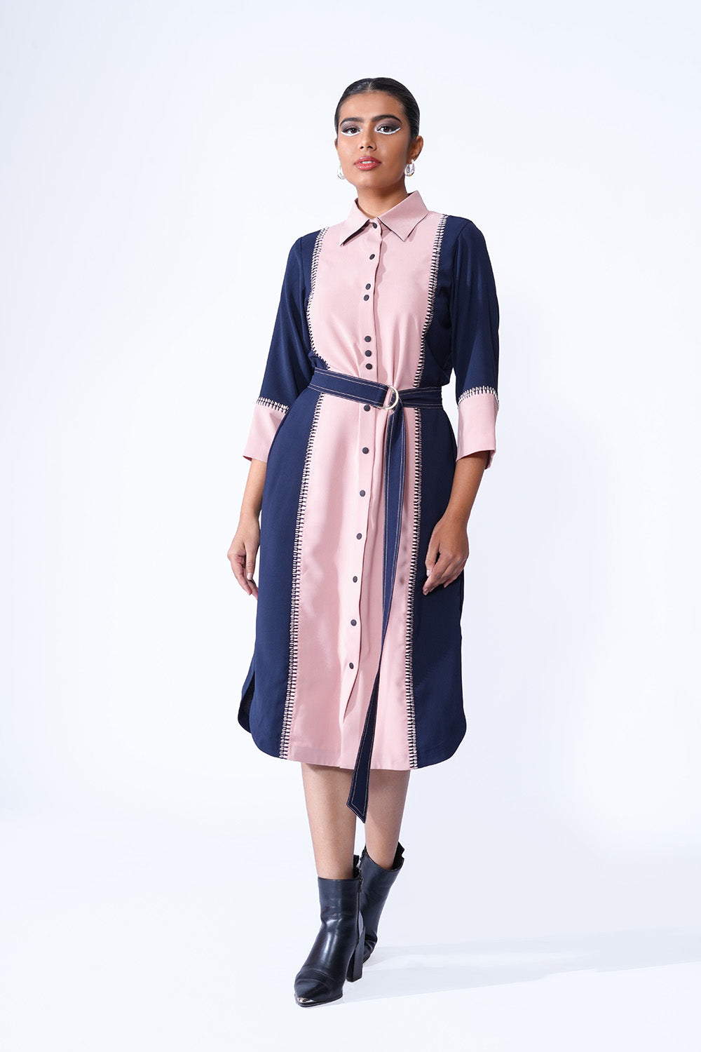 Half & Half Blue Pink Dress Half & Half Blue Pink Dress