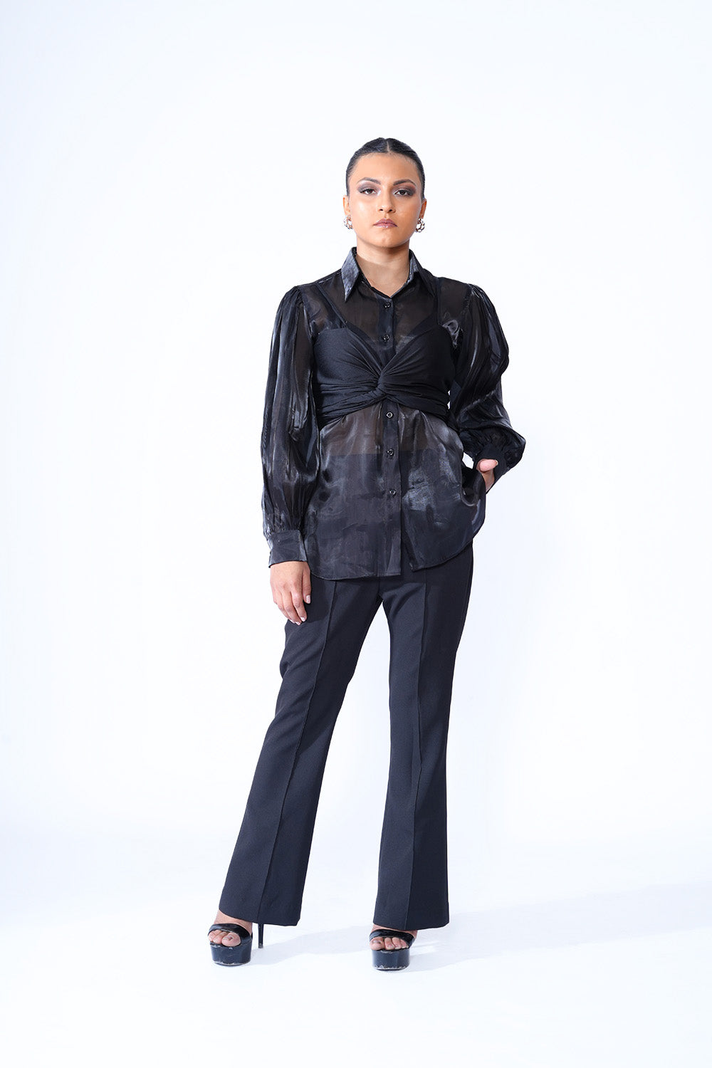 Orgensa Shirt & Wrap Top Set