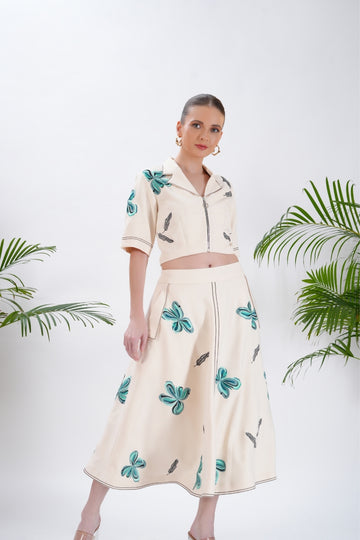 Tropical White Floral Co-Ords Set