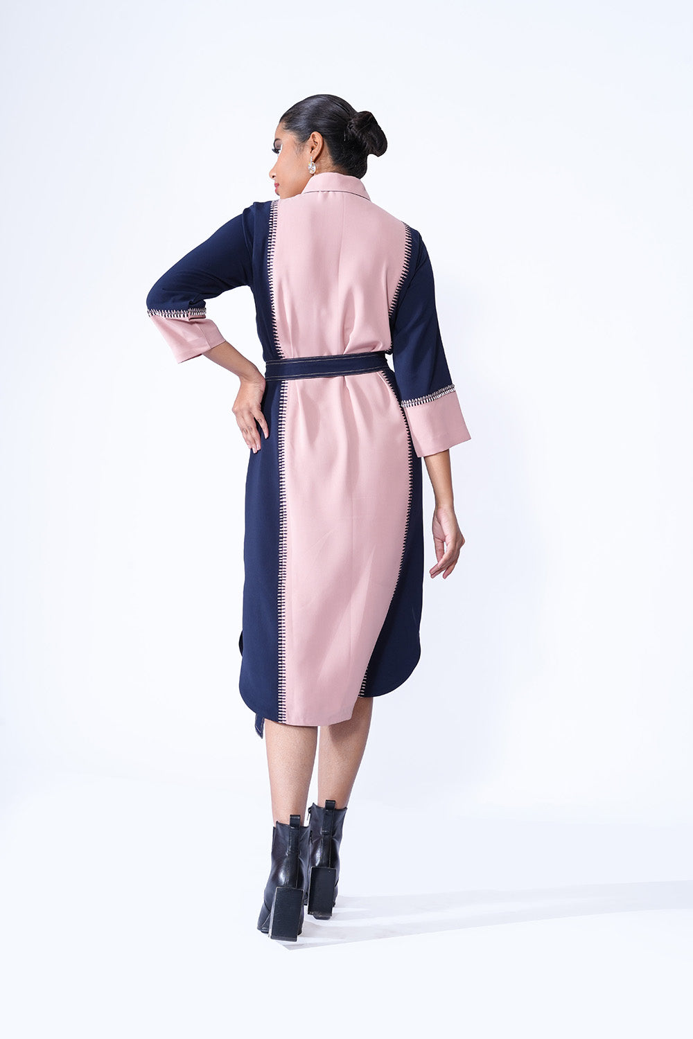 Half & Half Blue Pink Dress Silhouette Hues Half & Half Blue Pink Dress Silhouette Hues