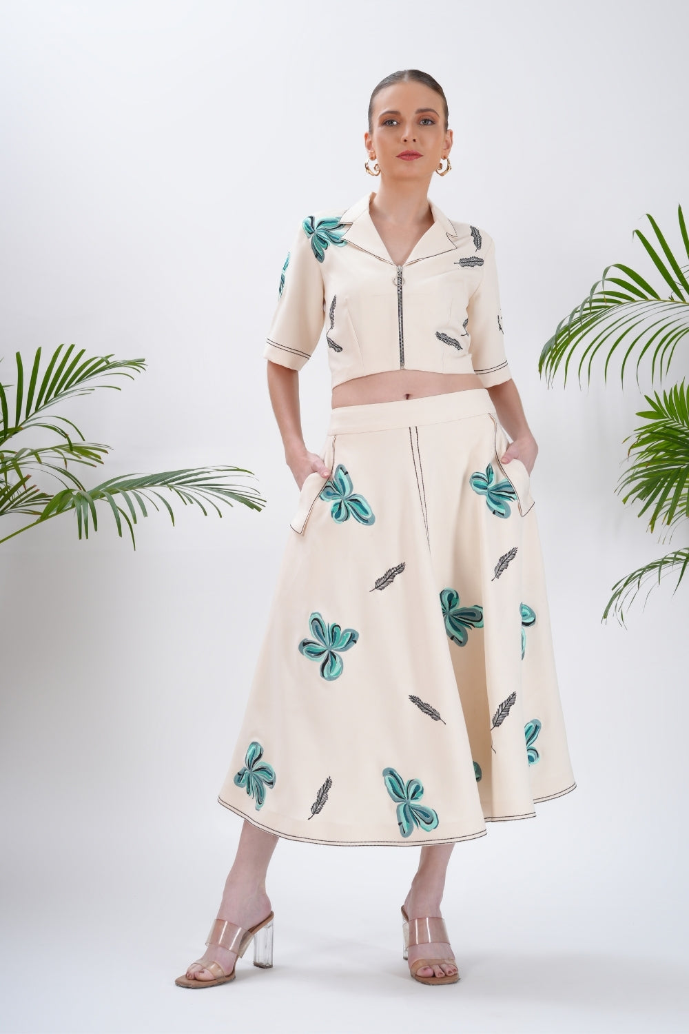 Tropical White Floral Co-Ords Set