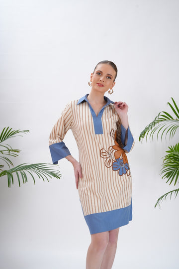 Striped Safari Shirt Dress