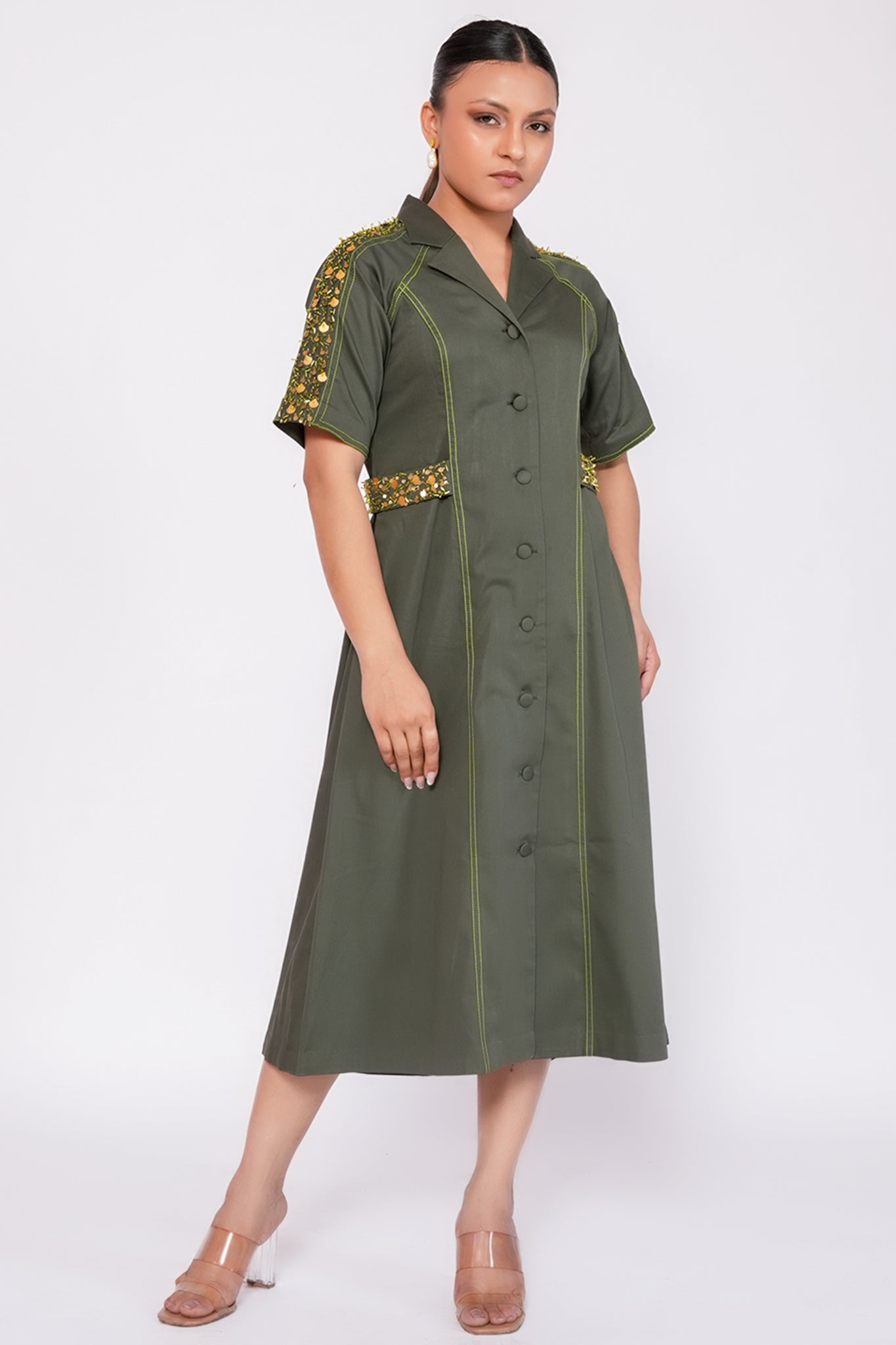 Mustard Green ibiza Dress Silhouette Hues Mustard Green ibiza Dress Silhouette Hues